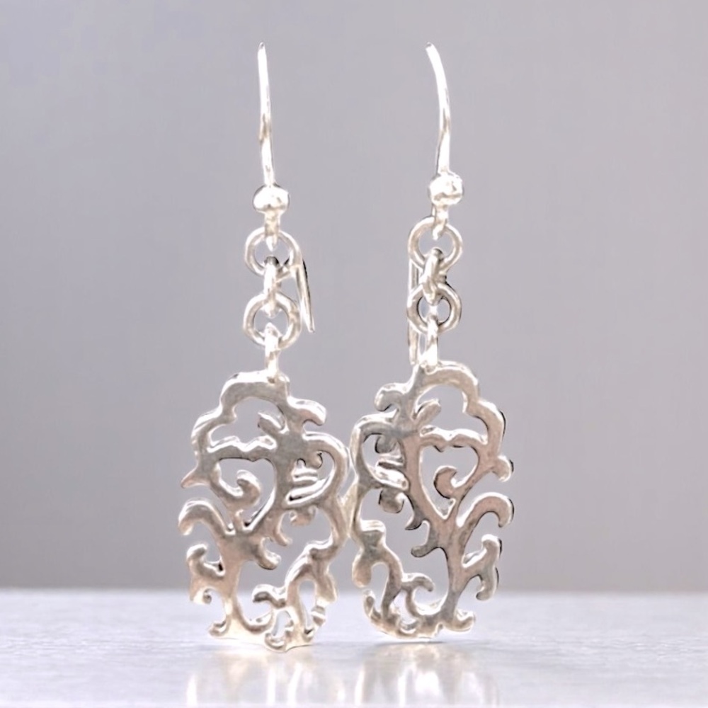 Sterling 925 Silver Filigree Wire Earrings